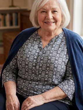 Rebecca Malone Patterned half button 3/4 sleeve top Black & White Size 2X